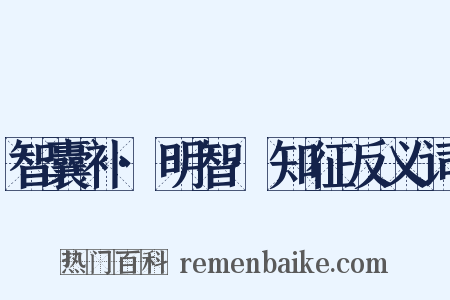 智囊补·明智·知征反义词是什么意思的图片